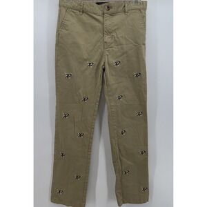 Boys E-land Khaki Pants size 12 Embroidered‎ Dogs Preppy Dress Adjustable